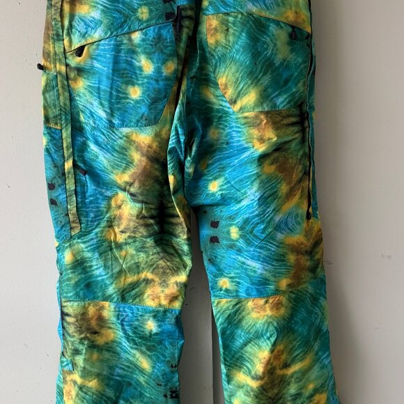 Burton AK Stagger Green Tie-Dye Gore-Tex Snowboard Pants, Size L - Picture 2 of 4